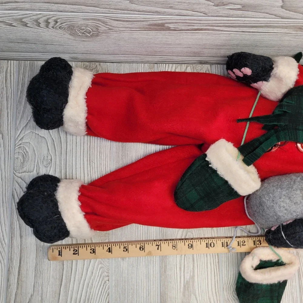 Terrys Village Christmas Cat Plush Stuffed Animal Red‎ Santa Outfit Mouse Toy